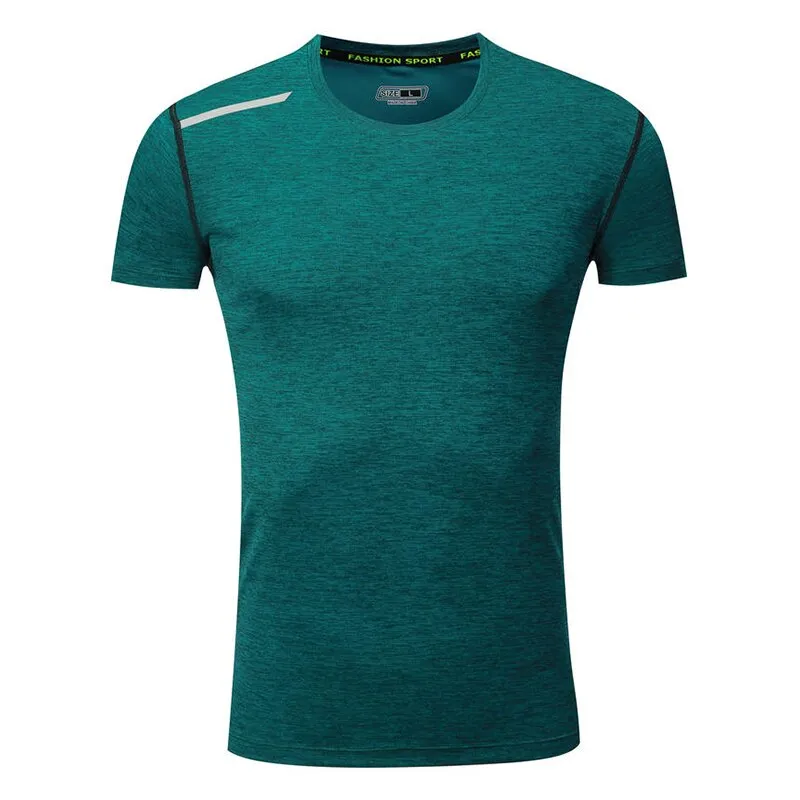 Men Running T-Shirts Quick Dry Compression Gym Fitness Jogging Sports Short Sleeve Tops Soccer Sportswear Male Jersey Breathable