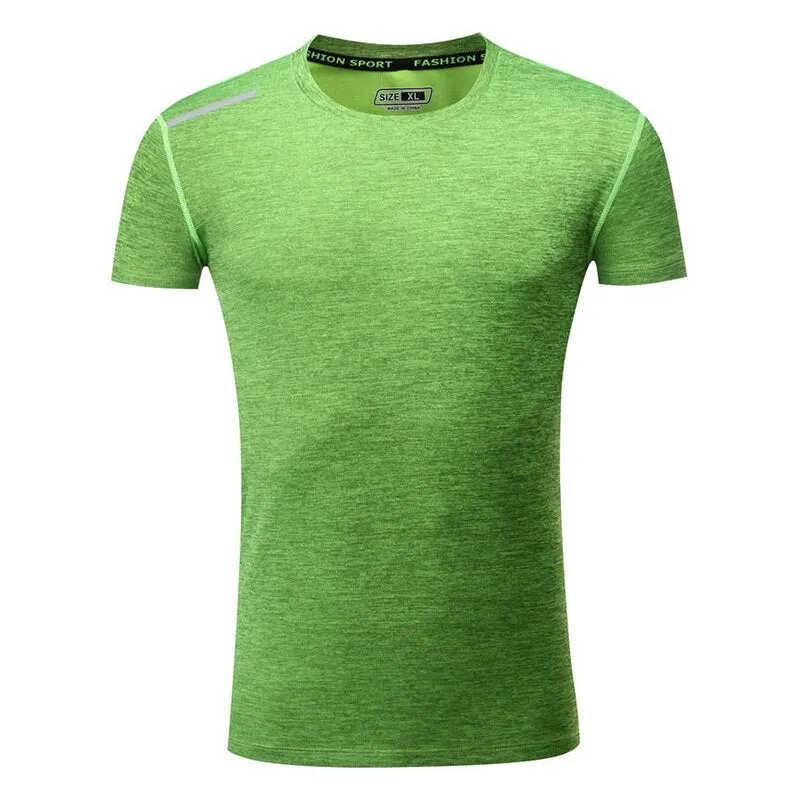 Men Running T-Shirts Quick Dry Compression Gym Fitness Jogging Sports Short Sleeve Tops Soccer Sportswear Male Jersey Breathable