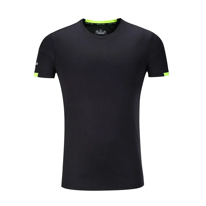 Men Running T-Shirts Quick Dry Compression Gym Fitness Jogging Sports Short Sleeve Tops Soccer Sportswear Male Jersey Breathable