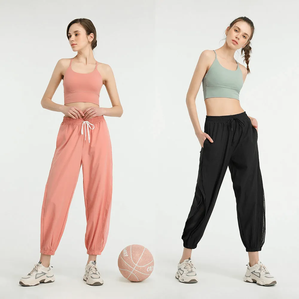 Mesh Drawstring Running Trousers / Sports Loose Workout Yoga Pants - SF1165