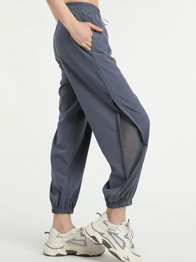 Mesh Drawstring Running Trousers / Sports Loose Workout Yoga Pants - SF1165