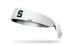 Michigan State University: S Logo White Tie Headband