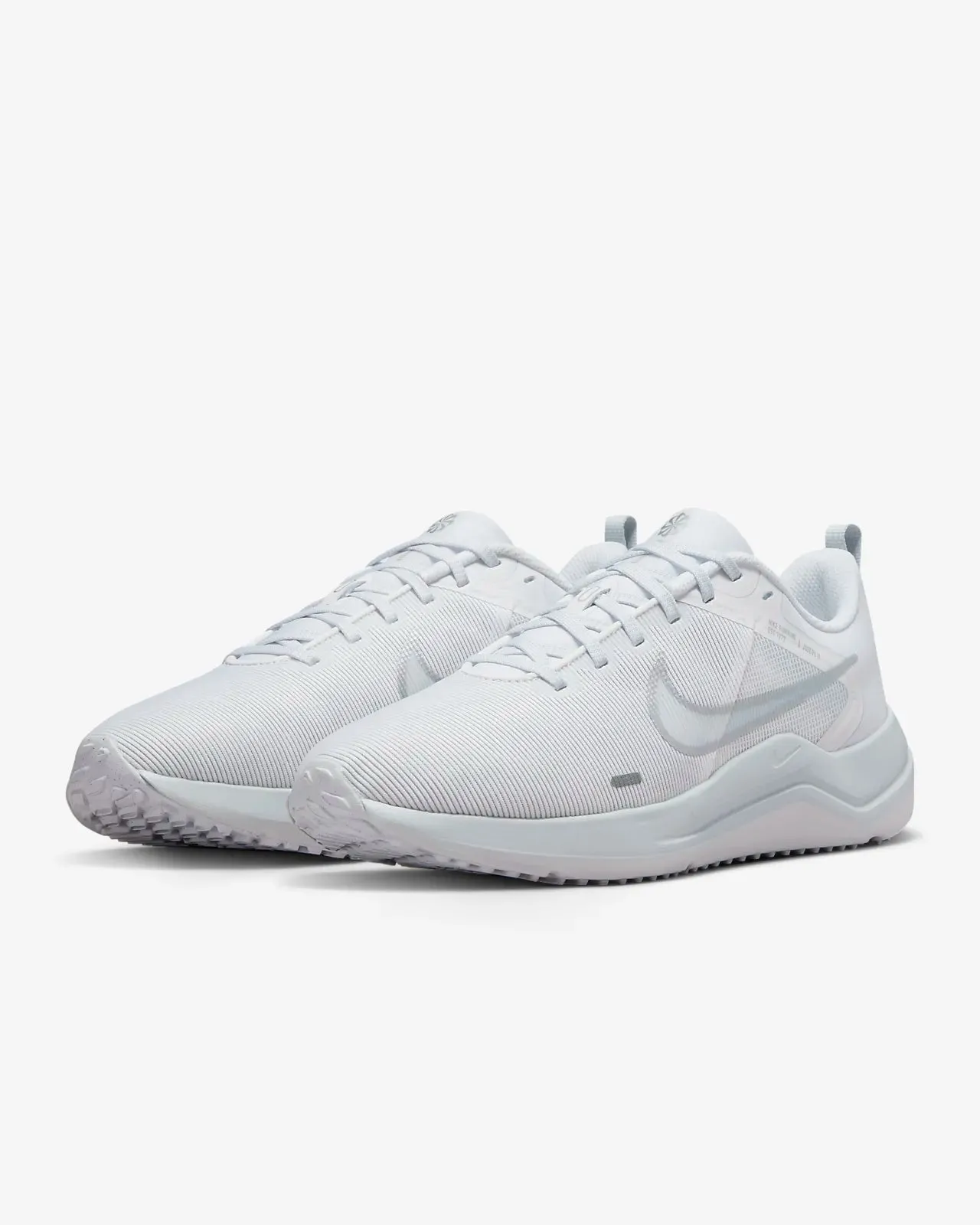 NIKE WOMEN'S DOWNSHIFTER 12 TRIPLE WHITE ROAD RUNNING SHOES