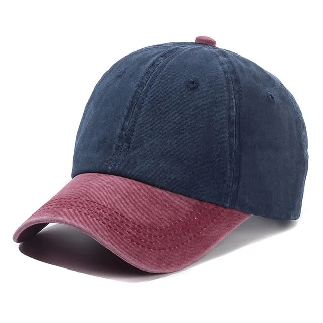 Plain Color Washed Cotton Trucker Baseball Adjustable Snapback Cap