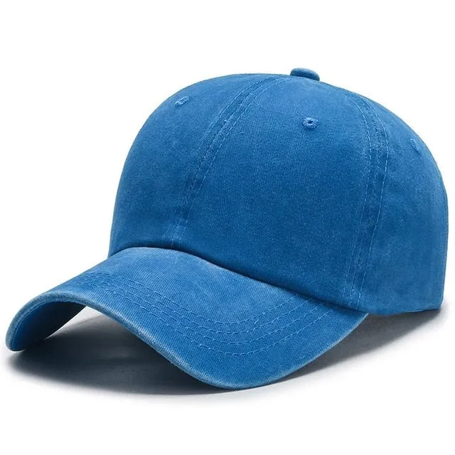 Plain Color Washed Cotton Trucker Baseball Adjustable Snapback Cap