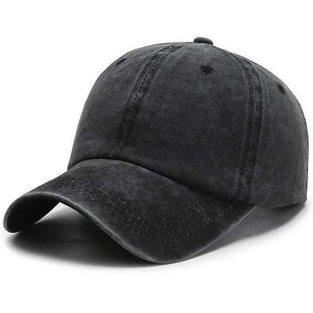 Plain Color Washed Cotton Trucker Baseball Adjustable Snapback Cap