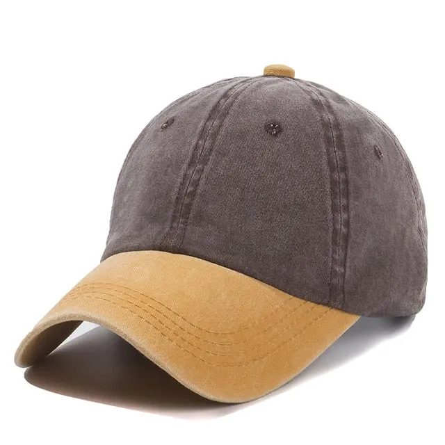 Plain Color Washed Cotton Trucker Baseball Adjustable Snapback Cap