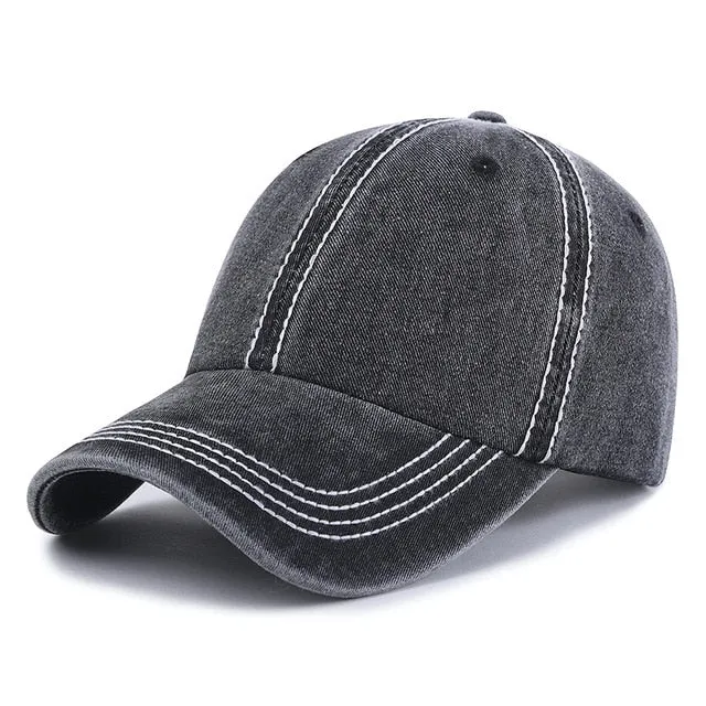 Plain Color Washed Cotton Trucker Baseball Adjustable Snapback Cap