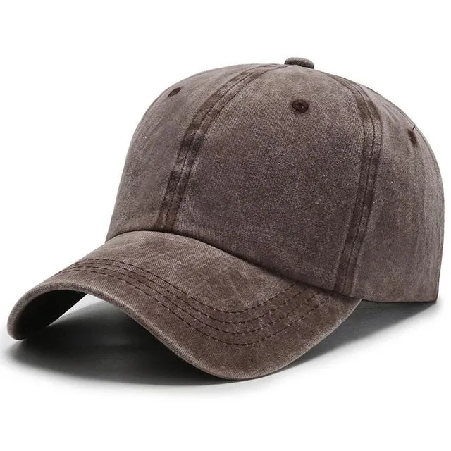 Plain Color Washed Cotton Trucker Baseball Adjustable Snapback Cap