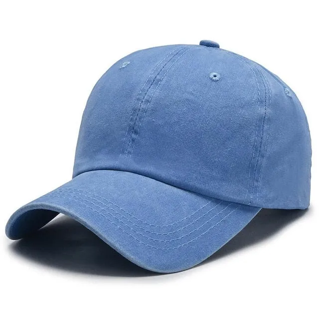 Plain Color Washed Cotton Trucker Baseball Adjustable Snapback Cap