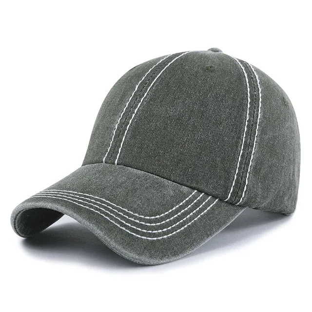 Plain Color Washed Cotton Trucker Baseball Adjustable Snapback Cap