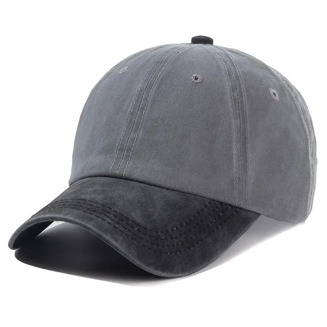 Plain Color Washed Cotton Trucker Baseball Adjustable Snapback Cap