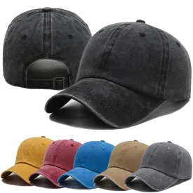 Plain Color Washed Cotton Trucker Baseball Adjustable Snapback Cap