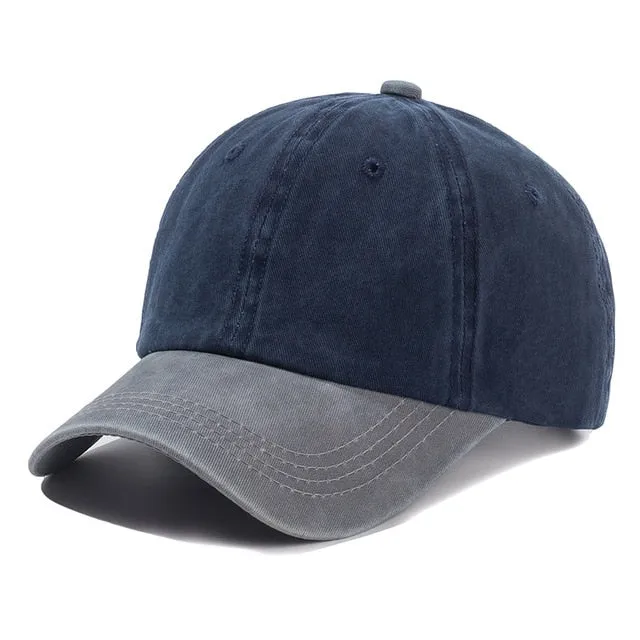 Plain Color Washed Cotton Trucker Baseball Adjustable Snapback Cap