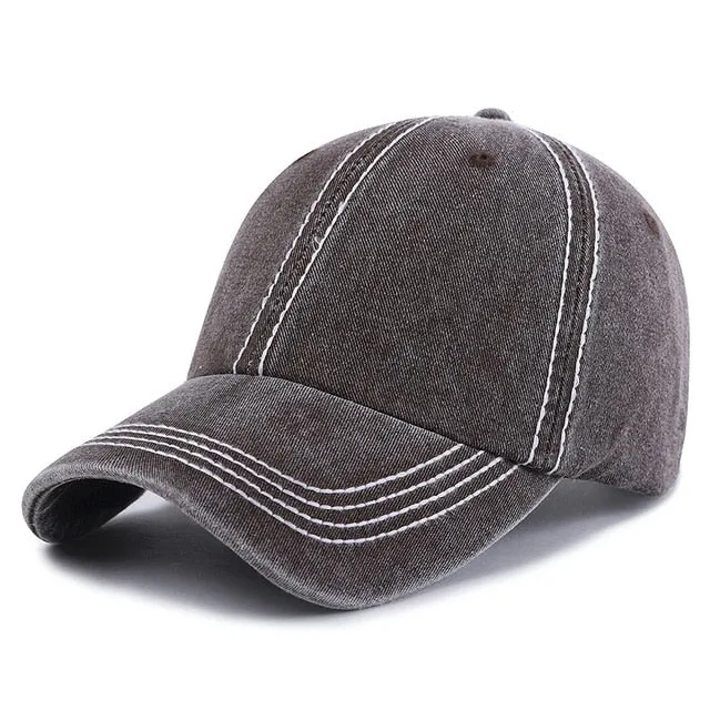 Plain Color Washed Cotton Trucker Baseball Adjustable Snapback Cap