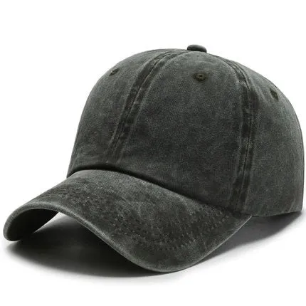 Plain Color Washed Cotton Trucker Baseball Adjustable Snapback Cap