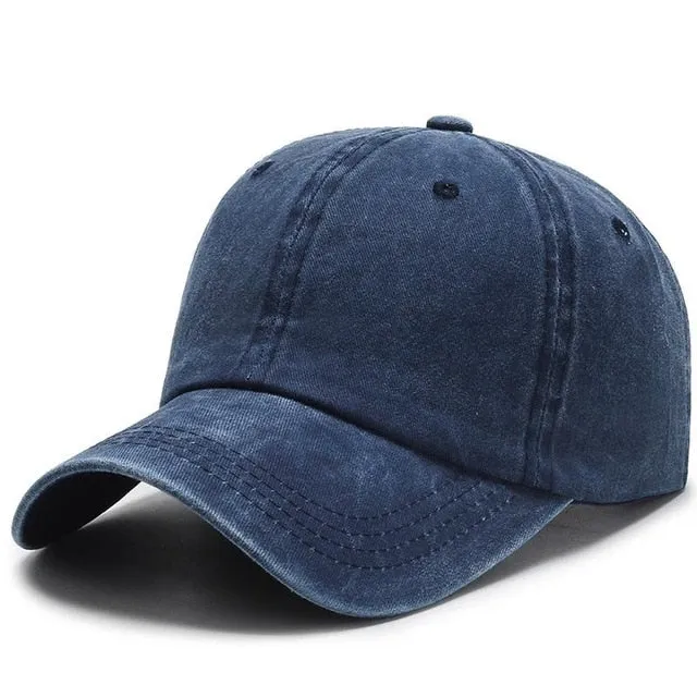 Plain Color Washed Cotton Trucker Baseball Adjustable Snapback Cap