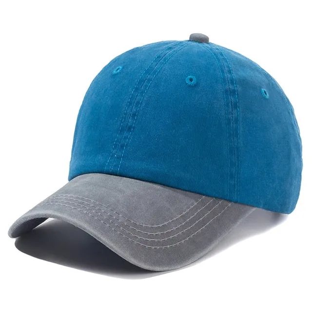 Plain Color Washed Cotton Trucker Baseball Adjustable Snapback Cap