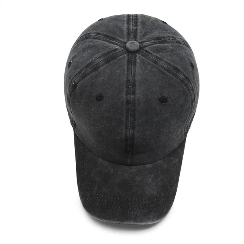 Plain Color Washed Cotton Trucker Baseball Adjustable Snapback Cap