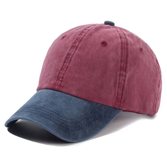 Plain Color Washed Cotton Trucker Baseball Adjustable Snapback Cap