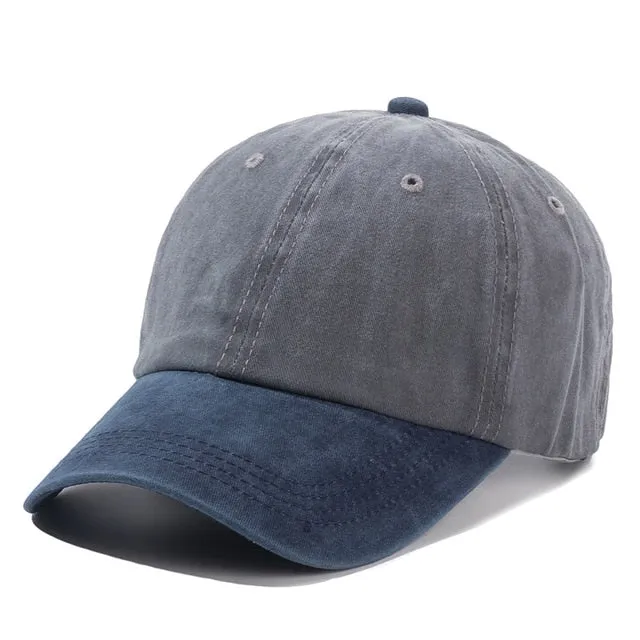 Plain Color Washed Cotton Trucker Baseball Adjustable Snapback Cap