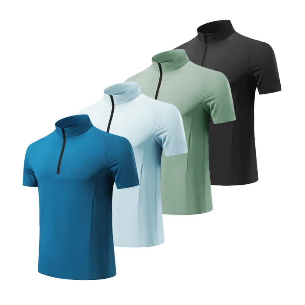 Quick Dry Men’s Zippered Neck Sports T-Shirt - SF2170