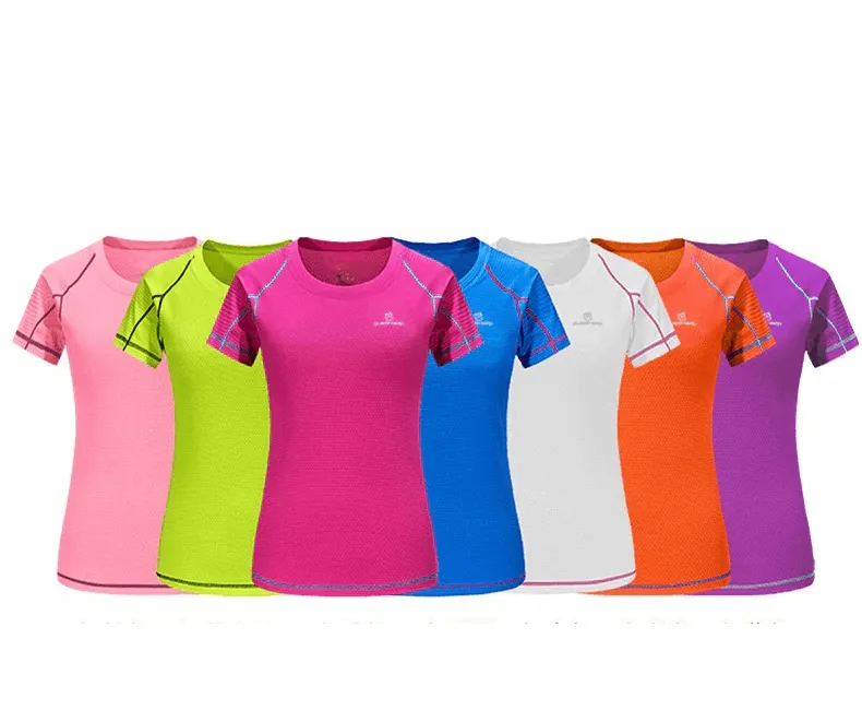 Quick Dry Short Sleeves Sports Running T-Shirt / Female Breathable Slim Top - SF0019