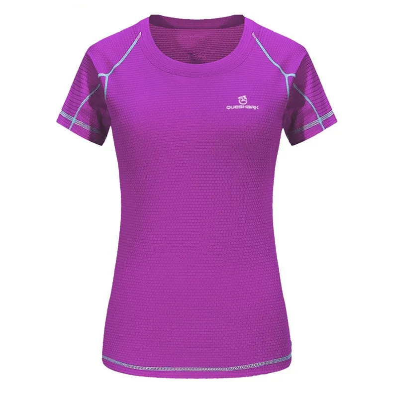 Quick Dry Short Sleeves Sports Running T-Shirt / Female Breathable Slim Top - SF0019