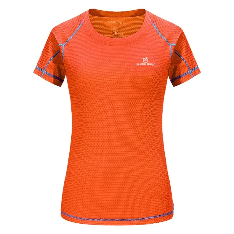 Quick Dry Short Sleeves Sports Running T-Shirt / Female Breathable Slim Top - SF0019