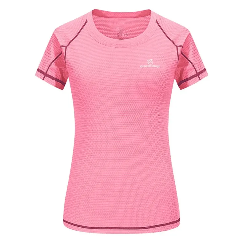 Quick Dry Short Sleeves Sports Running T-Shirt / Female Breathable Slim Top - SF0019