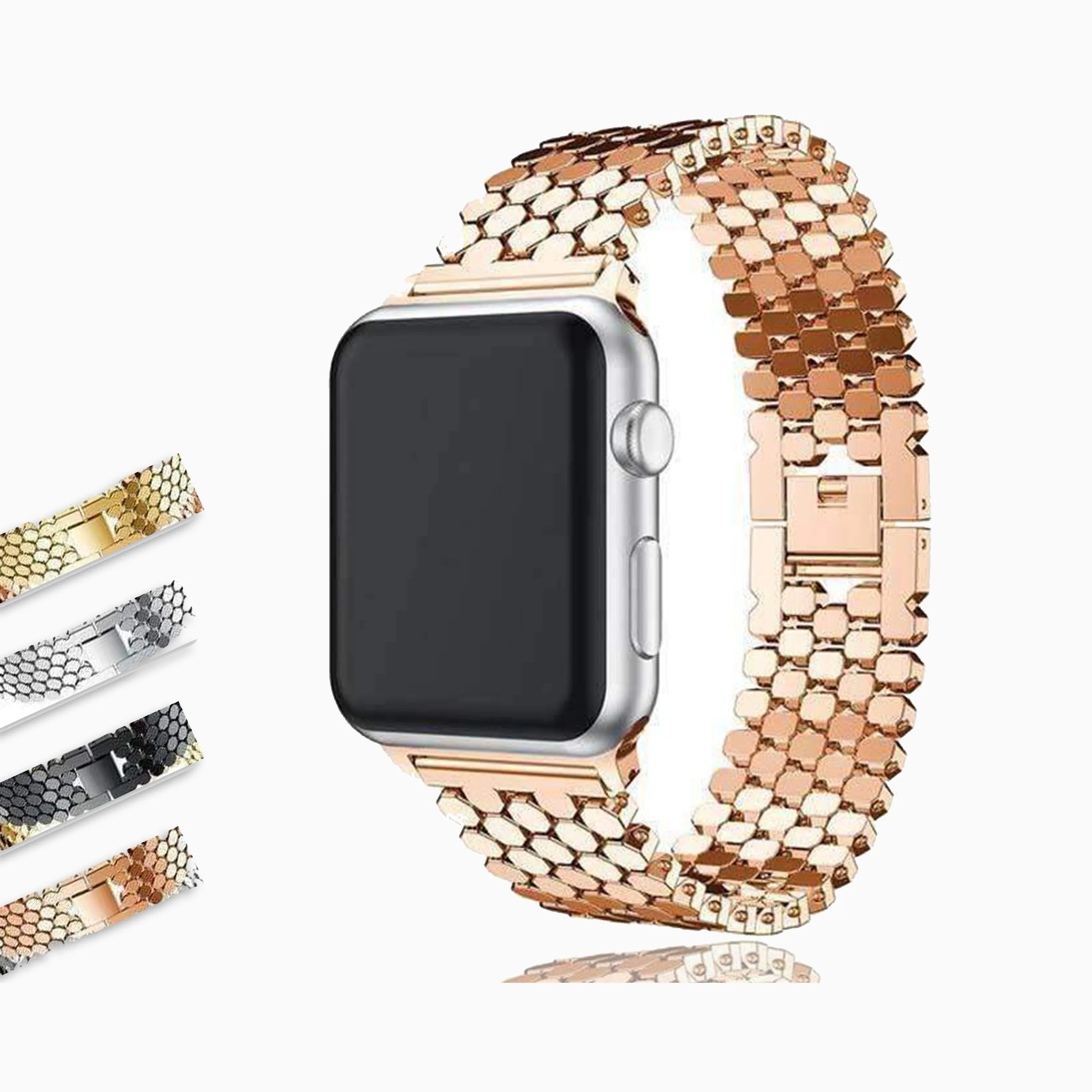 Silver Apple Watch Band Series Women's Steel Bracelet Strap