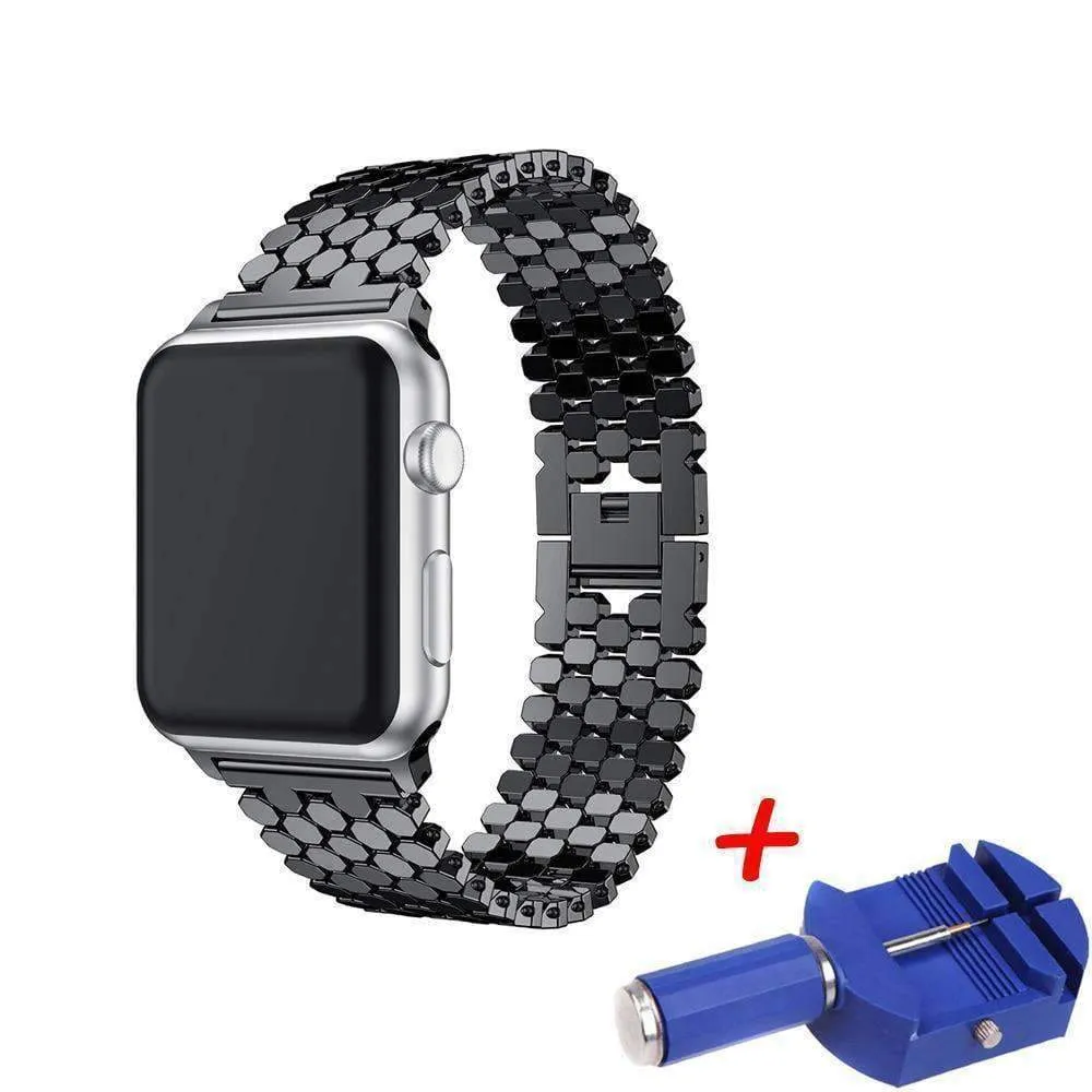 Silver Apple Watch Band Series Women's Steel Bracelet Strap