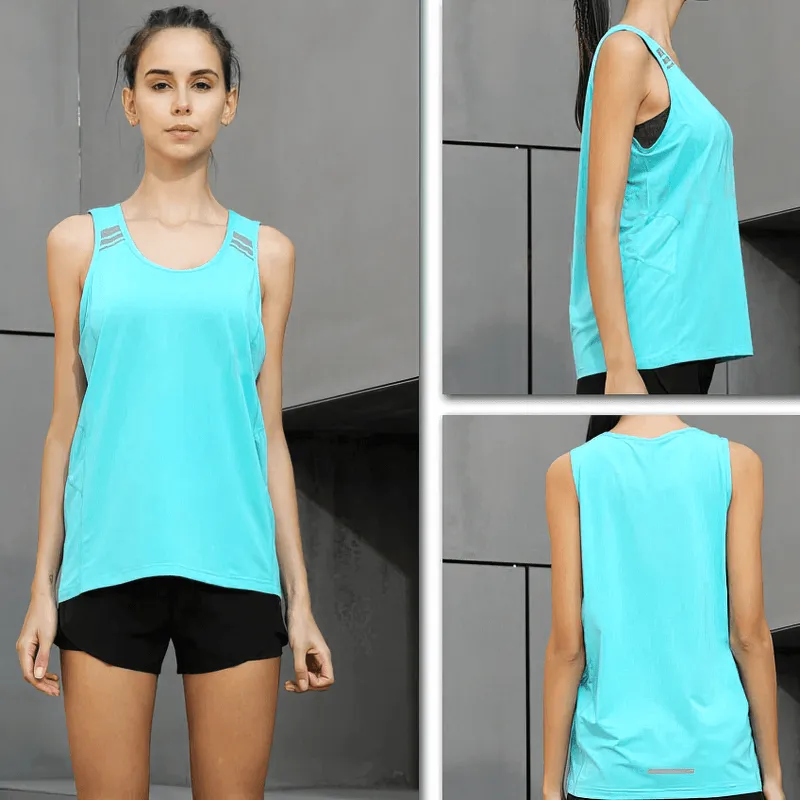 Solid Color Loose Tank Top For Women / Running Sports Sleeveless Tank - SF0027