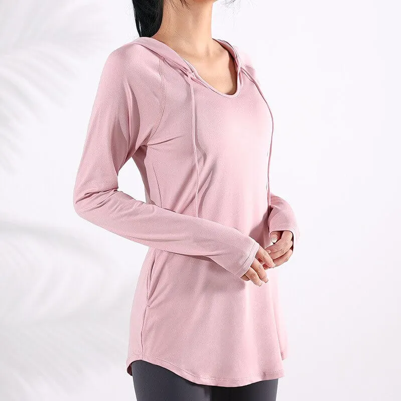 Sports Loose Hooded Sweatshirt for Women / Fitness Clothes - SF1223