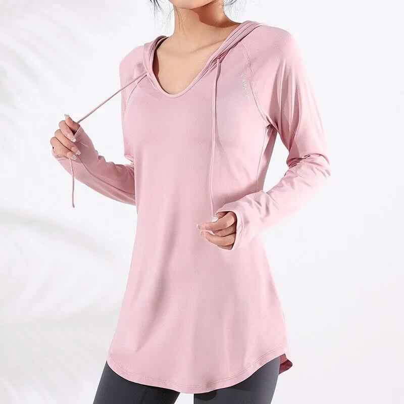 Sports Loose Hooded Sweatshirt for Women / Fitness Clothes - SF1223