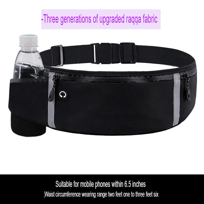 Sports waist bag for men and women, mobile phone running waist bag, invisible close-fitting waterproof multi-compartment outdoor square dance waist bag