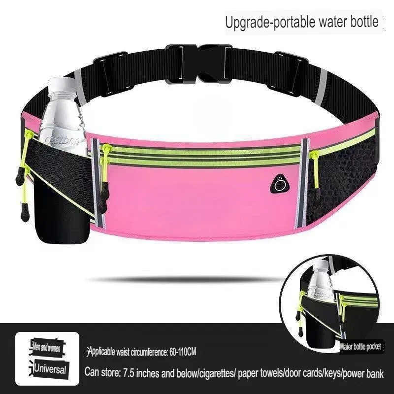 Sports waist bag for men and women, mobile phone running waist bag, invisible close-fitting waterproof multi-compartment outdoor square dance waist bag