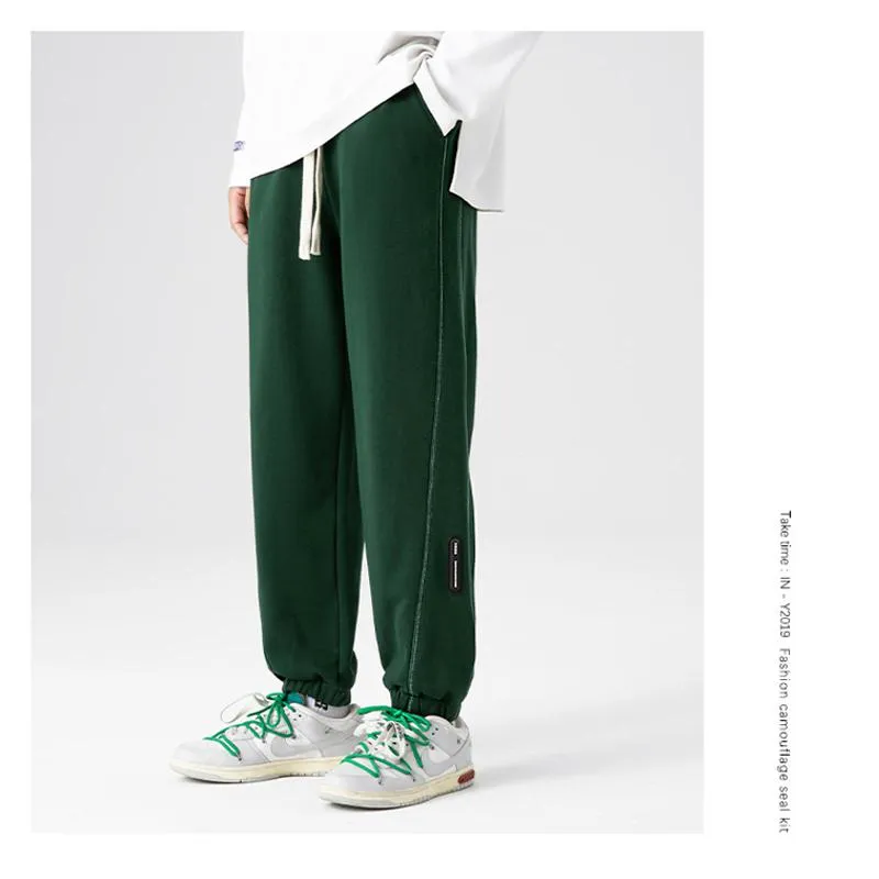 Straight Trendy Knitted Tapered Cropped Sports Loose Fit Sweatpant