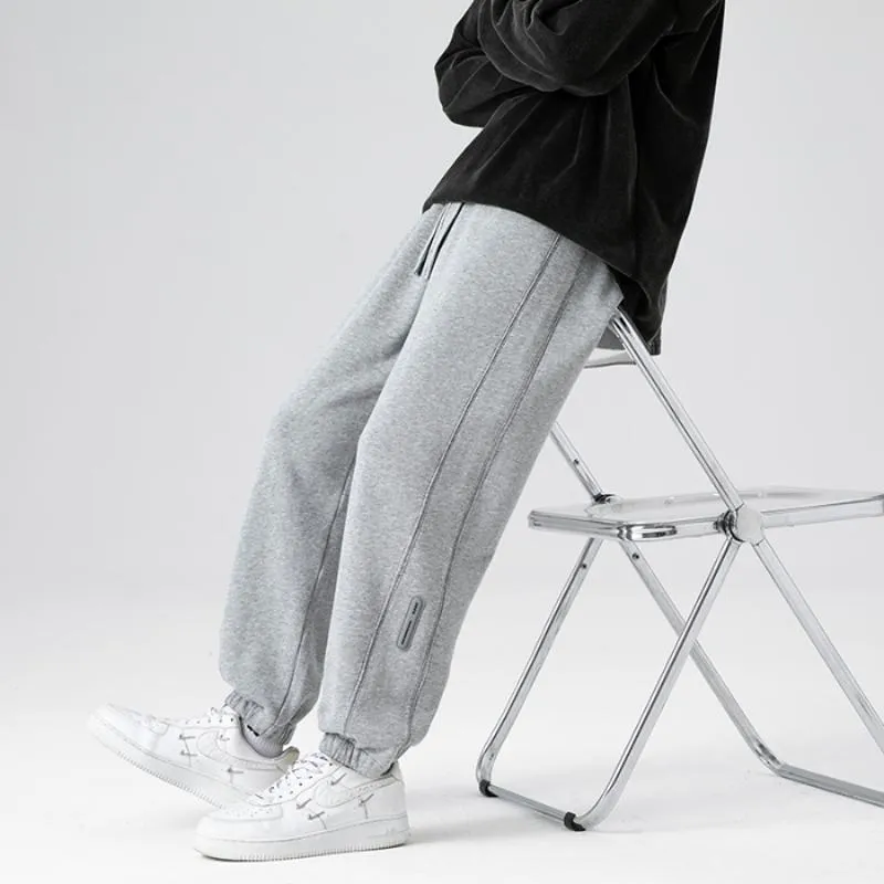 Straight Trendy Knitted Tapered Cropped Sports Loose Fit Sweatpant