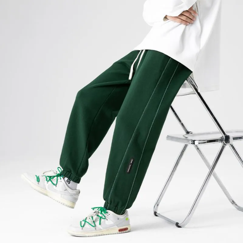 Straight Trendy Knitted Tapered Cropped Sports Loose Fit Sweatpant