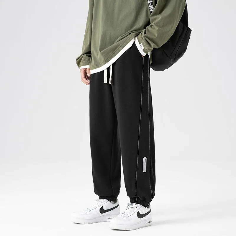 Straight Trendy Knitted Tapered Cropped Sports Loose Fit Sweatpant