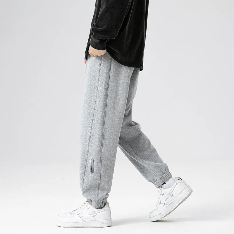 Straight Trendy Knitted Tapered Cropped Sports Loose Fit Sweatpant