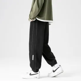 Straight Trendy Knitted Tapered Cropped Sports Loose Fit Sweatpant