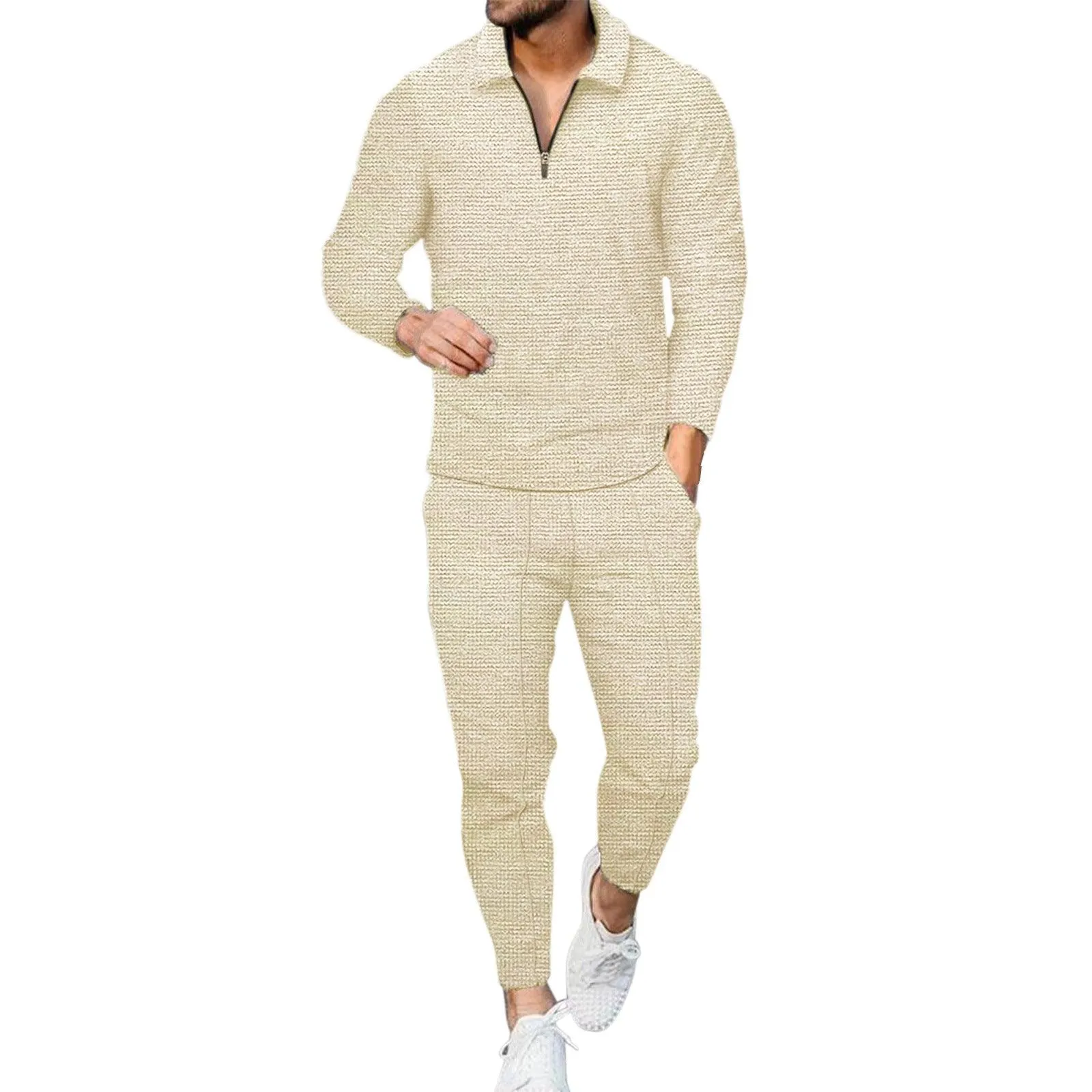 Summer Men's Two-Piece Long-Sleeve Sports and Leisure Pants Suit