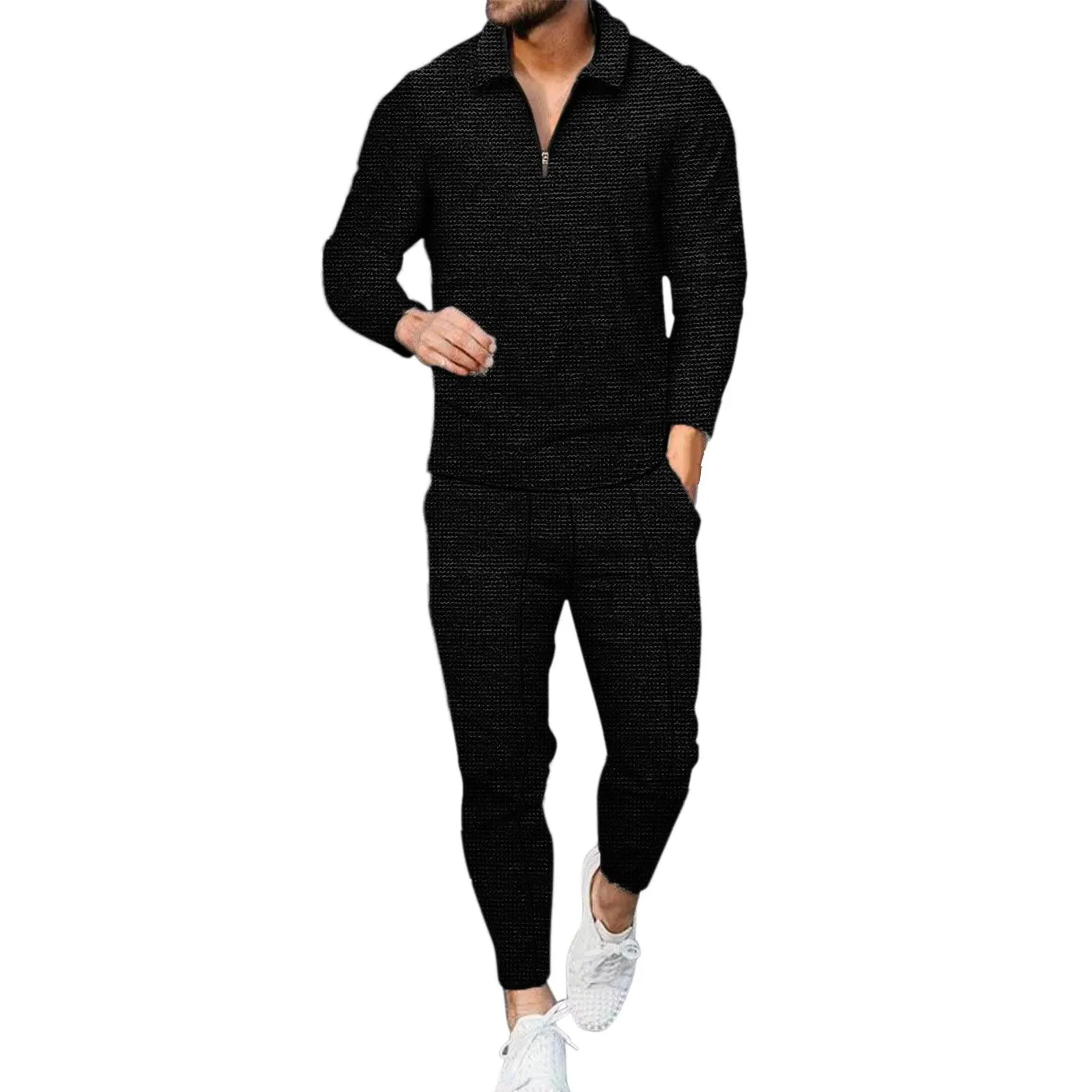 Summer Men's Two-Piece Long-Sleeve Sports and Leisure Pants Suit