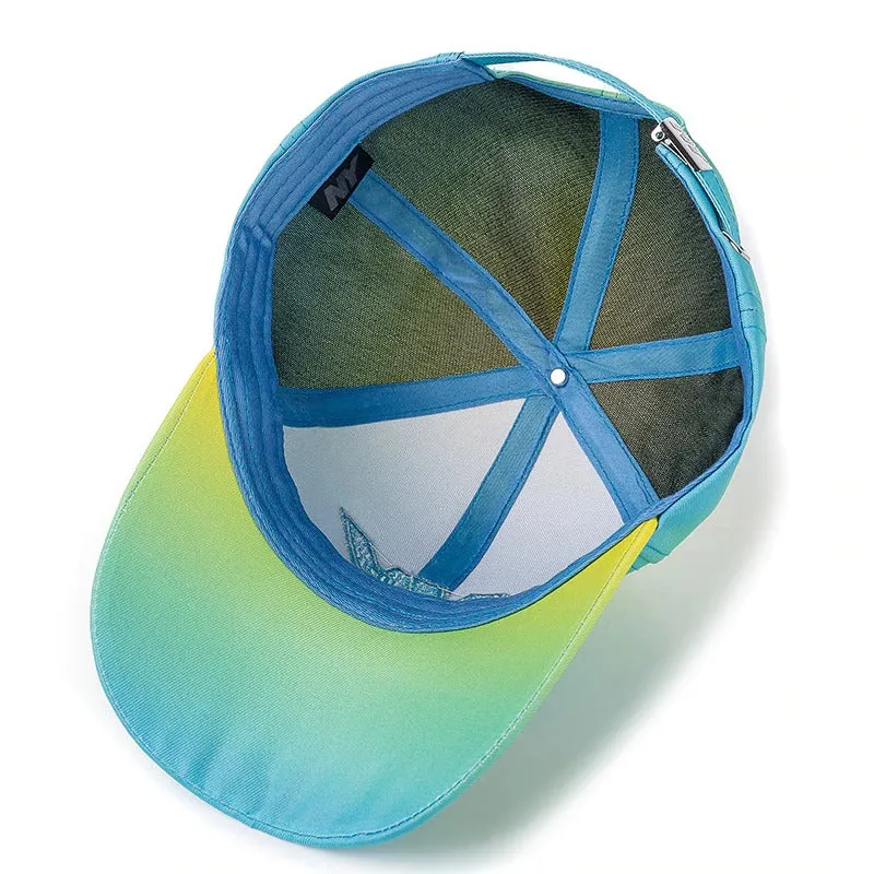 Tie Dye Cap Fashion NY Letter Embroidered Dazzling Baseball Adjustable Snapback Cap