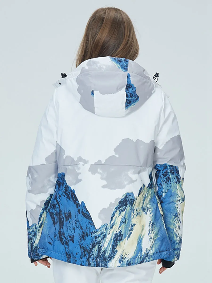 Waterproof Women Mountain Graphic Ski Jacket