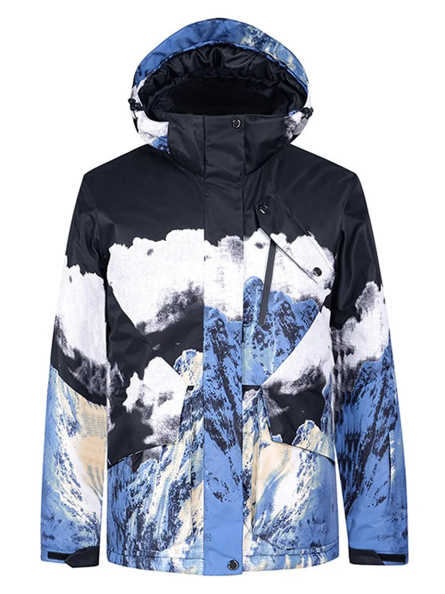 Waterproof Women Mountain Graphic Ski Jacket