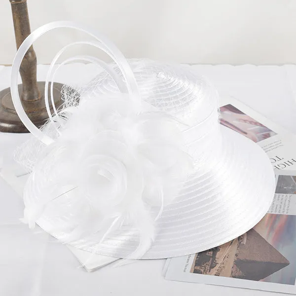 Women Satin Church Tea Wedding Hat SD701