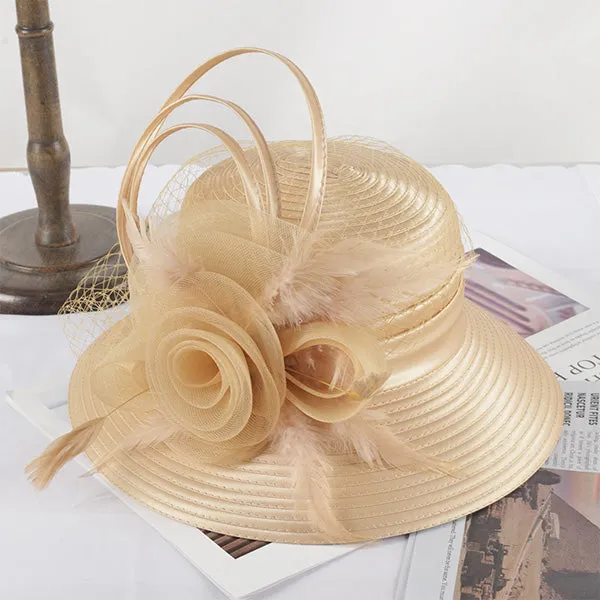 Women Satin Church Tea Wedding Hat SD701